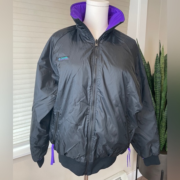 Columbia Jackets & Blazers - VINTAGE 80s 90s Reversible Retro Columbia Winter Snow Ski Bomber Jacket M/L